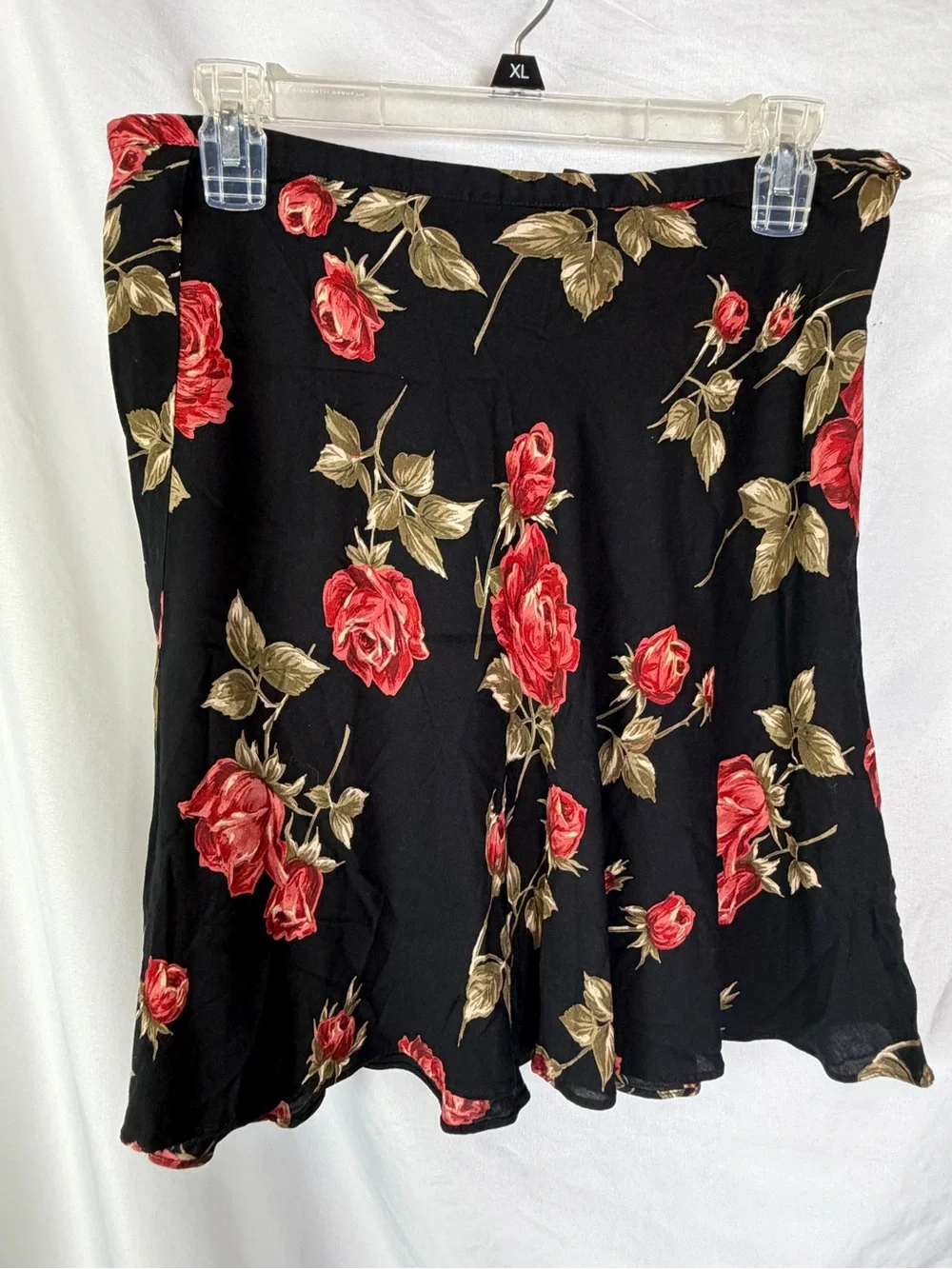 Vintage Y2K Express Rose Print Mini Skirt Romantic Grunge Coquette Medium
